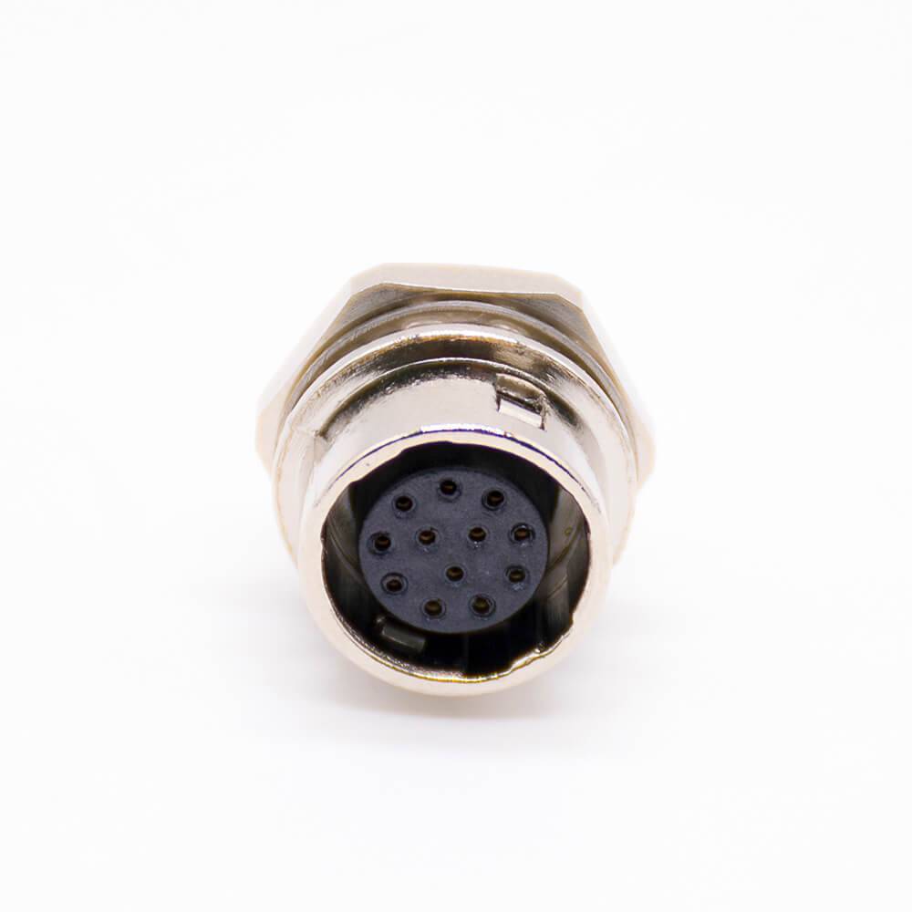 HR10A-7R-12S_3 推拉式自鎖12芯孔焊線(xiàn)母插座直式焊杯后鎖板HR10系列微型推拉自鎖連接器